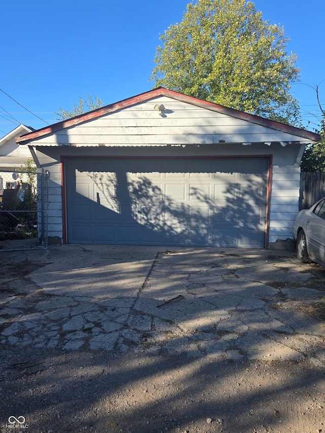 view of garage