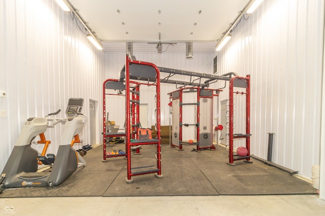 interior space featuring concrete floors