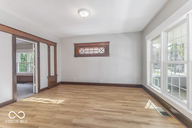 empty room featuring light hardwood / wood-style floors