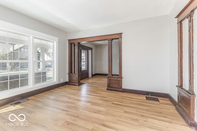 empty room featuring light hardwood / wood-style floors