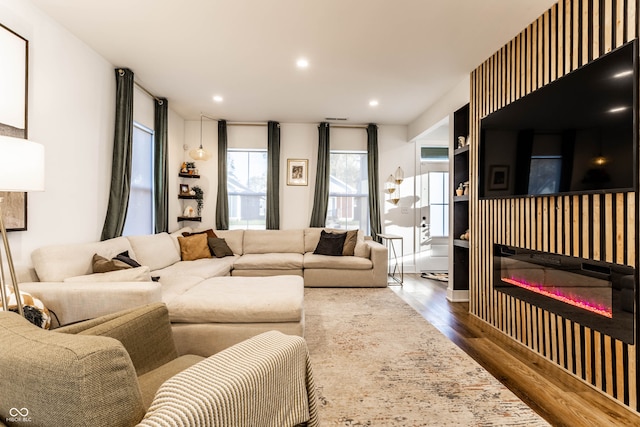 living room featuring wood-type flooring