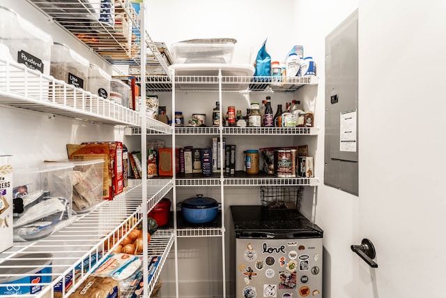 pantry featuring electric panel