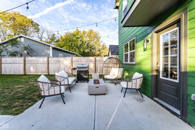 view of patio / terrace with a grill