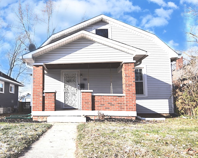 bungalow featuring a porch