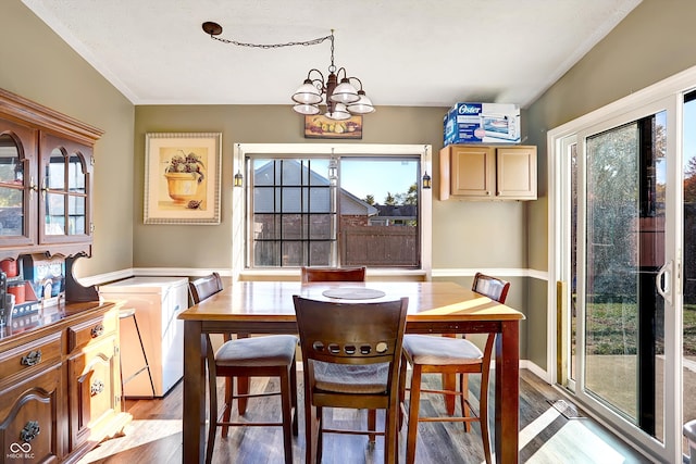 dining room featuring light hardwood / wood-style flooring and a healthy amount of sunlight