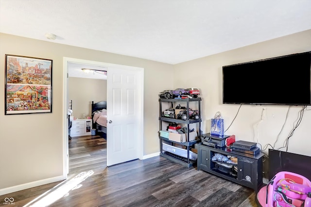 interior space featuring dark wood-type flooring