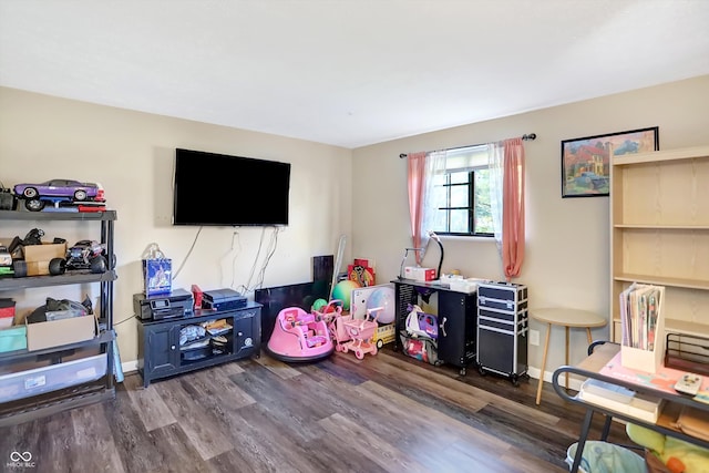 rec room featuring hardwood / wood-style flooring