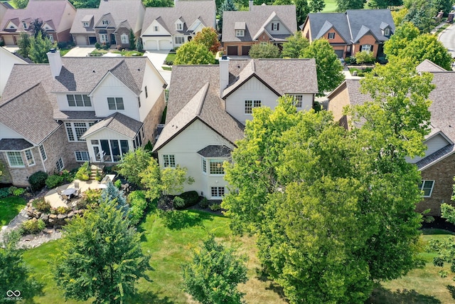 aerial view featuring a residential view