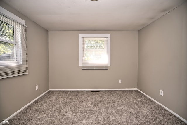 empty room with a healthy amount of sunlight and carpet