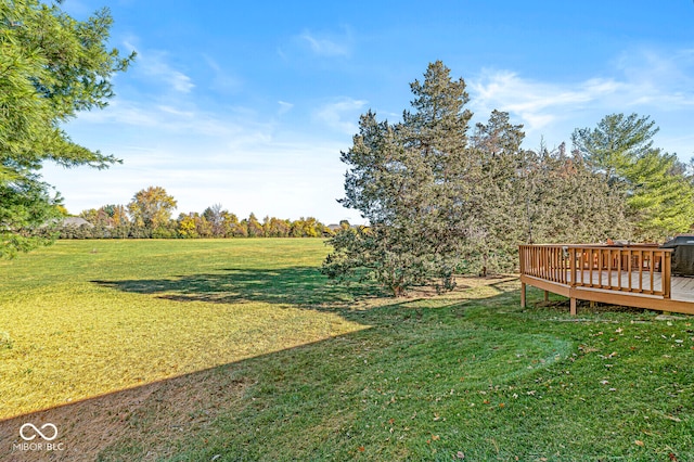 view of yard featuring a deck