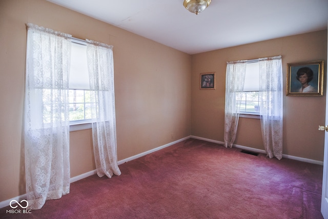 carpeted empty room with a wealth of natural light