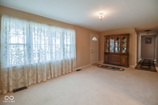 view of carpeted entryway