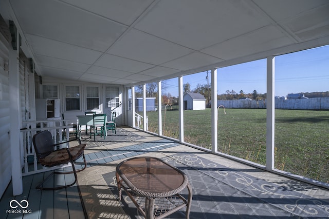 view of unfurnished sunroom