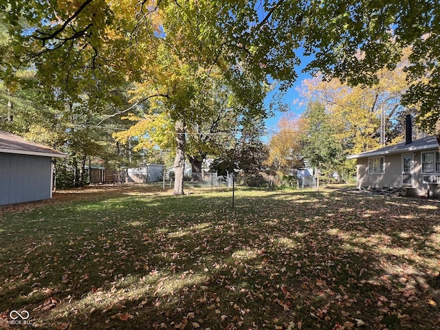 view of yard featuring fence