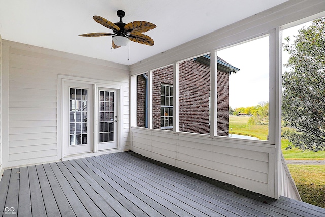 7178 Lockford N, Avon, IN 46123 - unfurnished sunroom featuring ceiling fan