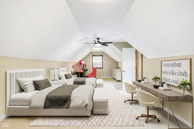 7178 Lockford N, Avon, IN 46123 - bedroom featuring baseboards, vaulted ceiling, and light carpet