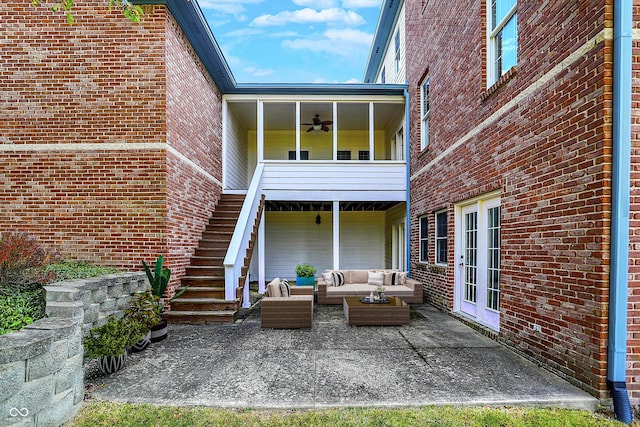 7178 Lockford N, Avon, IN 46123 - back of property featuring brick siding, stairway, a patio area, and an outdoor hangout area