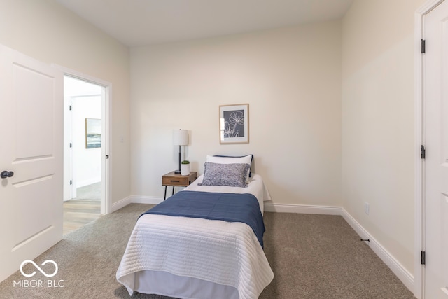 bedroom with carpet