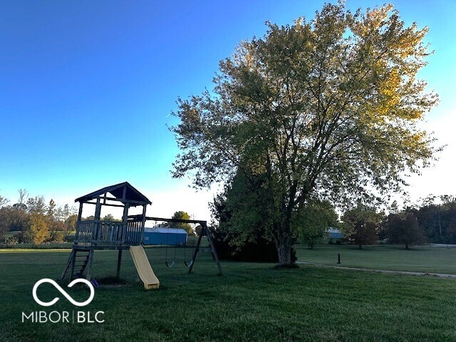 view of yard with a playground