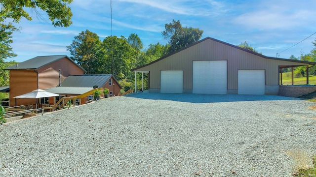 view of garage