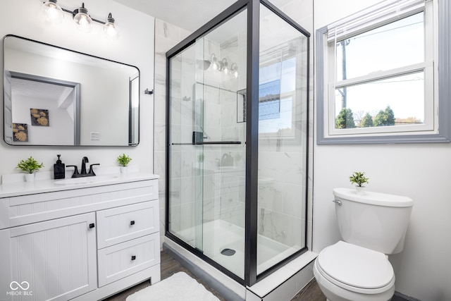 2221 E Michigan St, Indianapolis, IN 46201 - full bathroom with toilet, vanity, and a shower stall