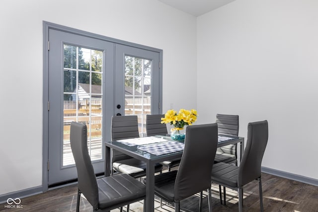 2221 E Michigan St, Indianapolis, IN 46201 - dining space with french doors, wood finished floors, and a healthy amount of sunlight