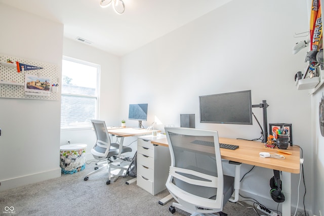 view of carpeted office