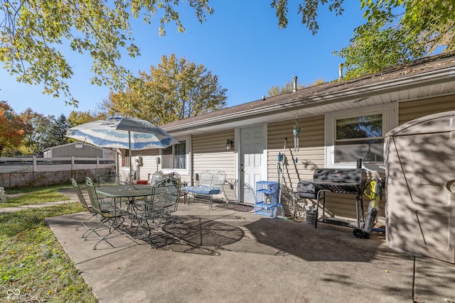 view of patio featuring area for grilling