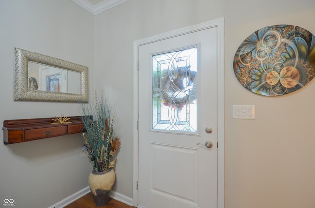 entryway with ornamental molding