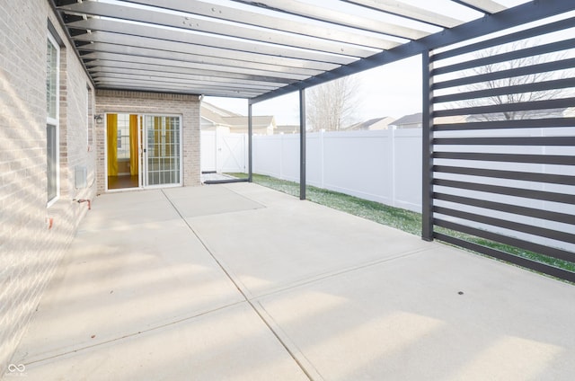 view of patio featuring a pergola