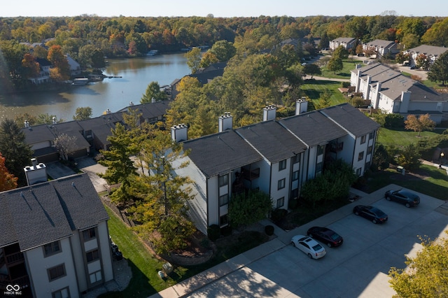 8168 Shorewalk Dr Unit A, Indianapolis, IN 46236 - aerial view with a water view, a view of trees, and a residential view