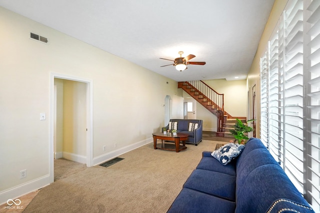 232 N Church St, Morgantown, IN 46160 - living area with plenty of natural light, visible vents, and ceiling fan