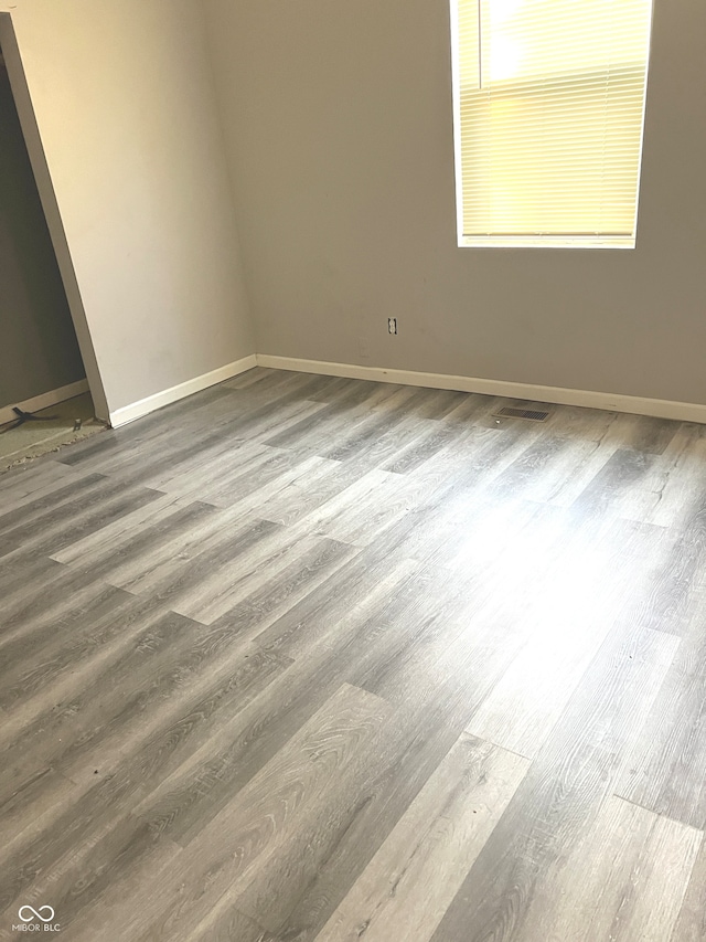 spare room with wood-type flooring