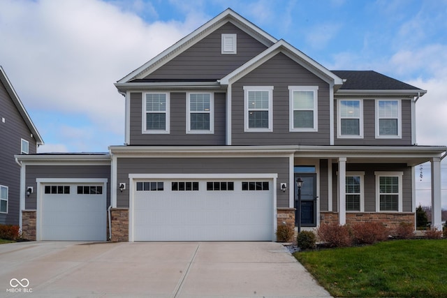 craftsman-style house featuring a garage