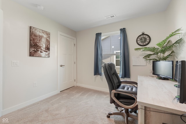 office with light colored carpet