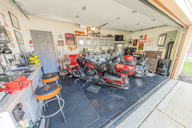 view of garage