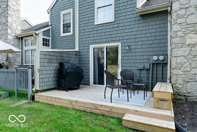 rear view of house with a deck