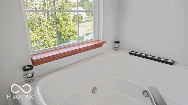 bathroom featuring a washtub