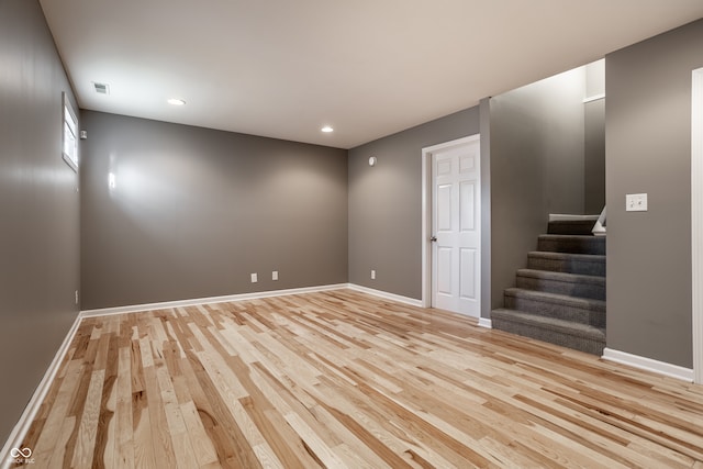 empty room featuring light hardwood / wood-style floors