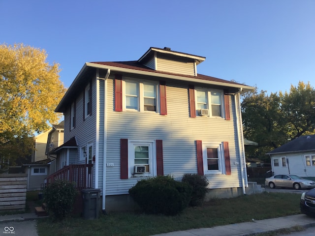 view of front of property featuring cooling unit