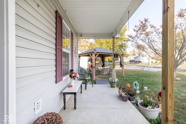 view of patio / terrace with a gazebo