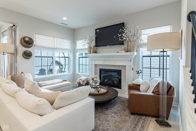 living room featuring hardwood / wood-style floors