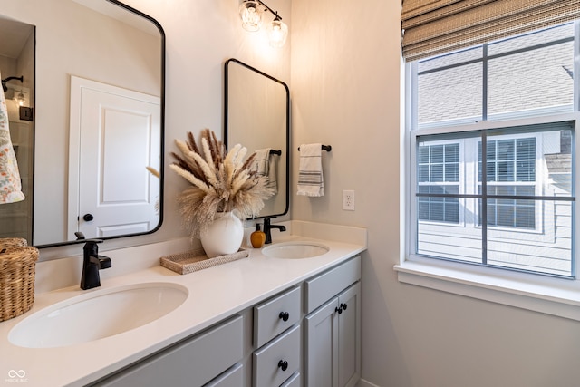 bathroom featuring vanity and plenty of natural light