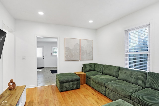 living room featuring hardwood / wood-style flooring