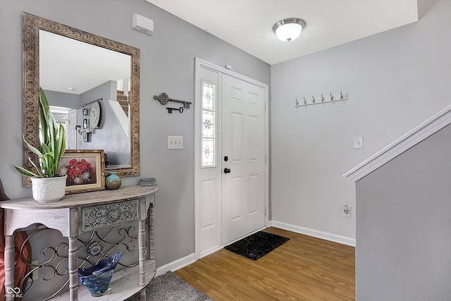 entrance foyer with wood-type flooring