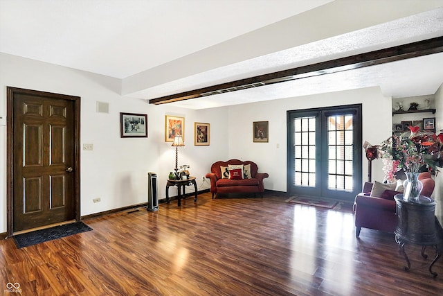 8530 Helmsman Cir, Indianapolis, IN 46256 - entrance foyer with beamed ceiling, wood finished floors, and french doors