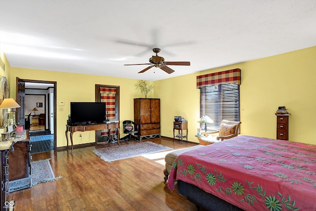 8530 Helmsman Cir, Indianapolis, IN 46256 - bedroom featuring hardwood / wood-style flooring and ceiling fan