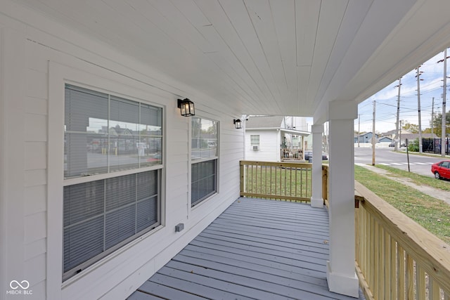 deck with covered porch