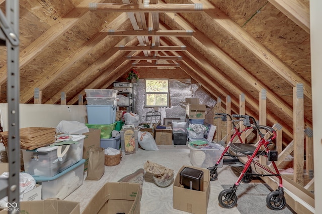 view of unfinished attic