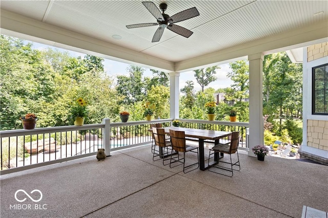 view of patio / terrace with ceiling fan